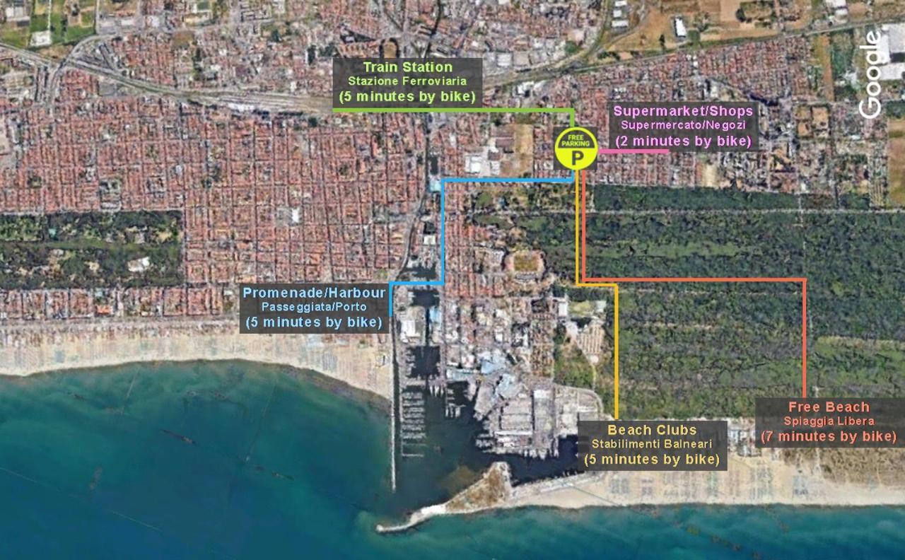 Apt Luminoso, Spazioso Con Aria Condiz E Bici Viareggio Zewnętrze zdjęcie